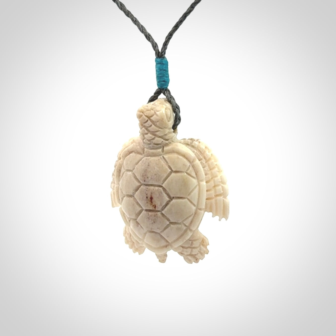 Hand Carved Deer Antler Turtle Pendants