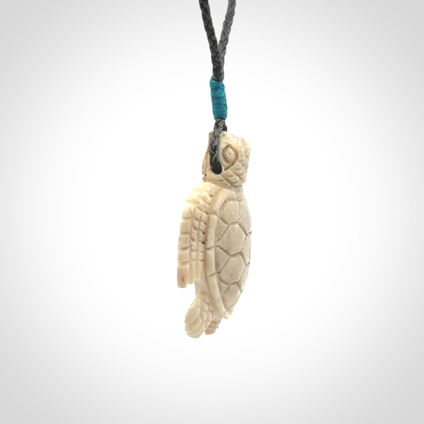 Hand Carved Deer Antler Turtle Pendants