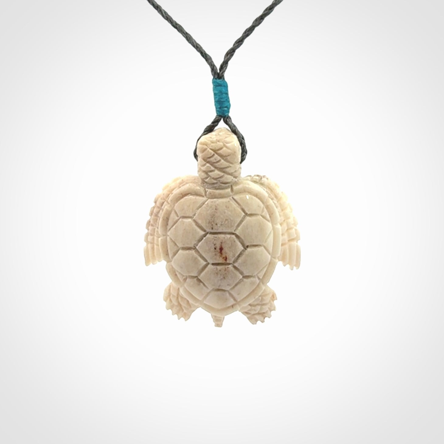 Hand Carved Deer Antler Turtle Pendants