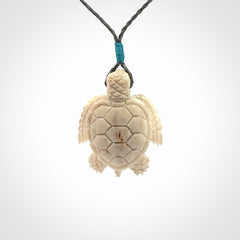 Hand Carved Deer Antler Turtle Pendants