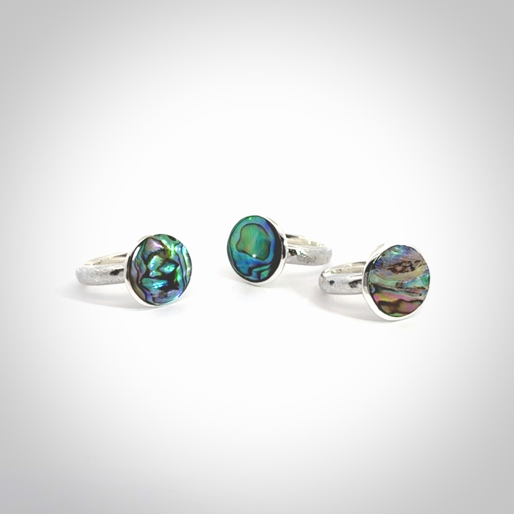 Paua Shell Rings PAUA SHELL RING WITH STERLING SILVER. PĀUA RAINBOW: NZ PACIFIC RING ...