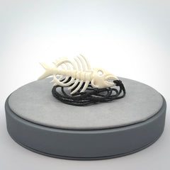 Hand carved bone fish skeleton pendant. Hand made bone fish necklace. Fish themed jewellery. Ocean themed pendant. One only necklace provided with adjustable cord and free delivery.