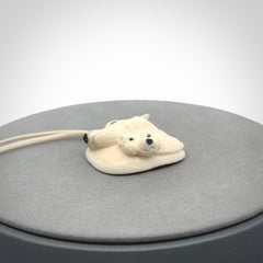 Polar bear pendant Hand Carved in Ancient Woolly Mammoth Tusk