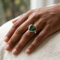 Hand wearing jade ring