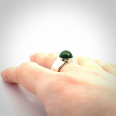 A Beautiful New Zealand Jade and Sterling Silver Ring