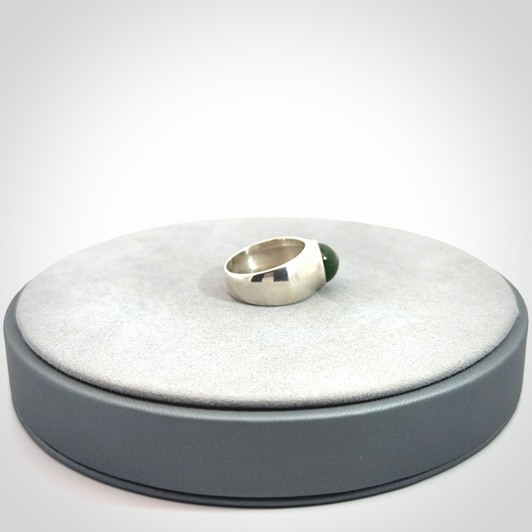 A Beautiful New Zealand Jade and Sterling Silver Ring