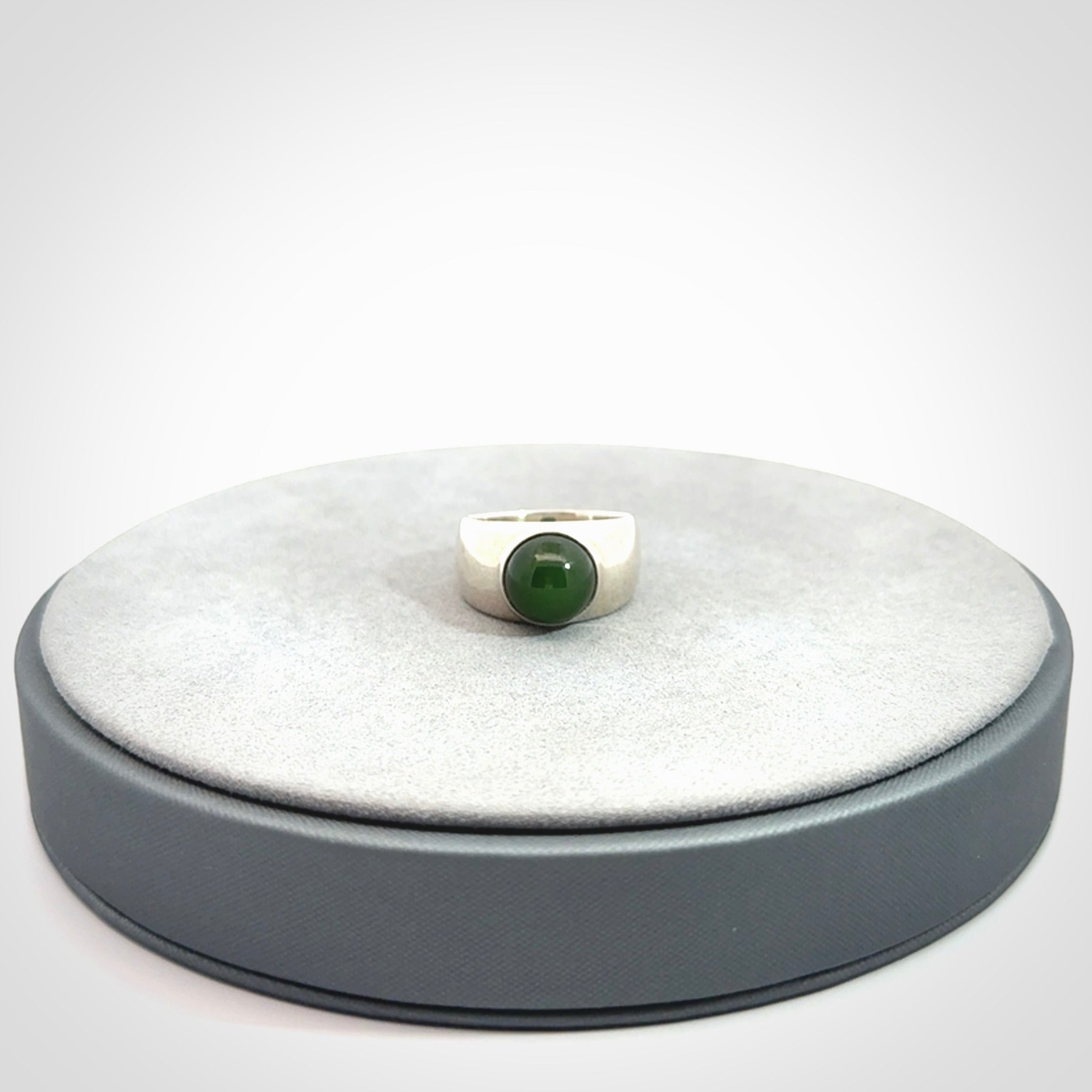 A Beautiful New Zealand Jade and Sterling Silver Ring