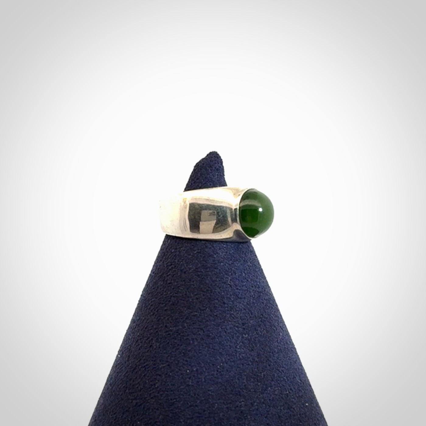 A Beautiful New Zealand Jade and Sterling Silver Ring