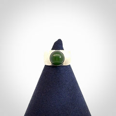 A Beautiful New Zealand Jade and Sterling Silver Ring