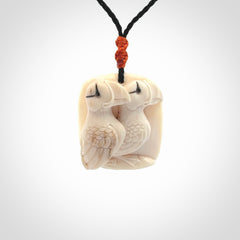 Puffin Pendant Beautifully Carved in Mammoth Tusk
