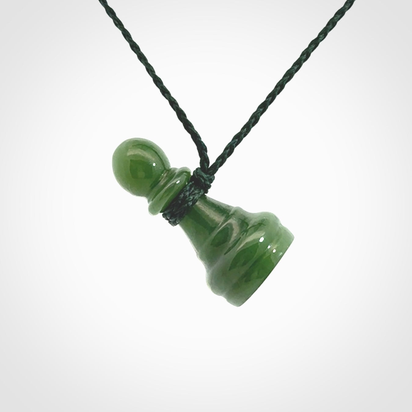 Hand carved jade chess pendants. Hand made chess piece necklaces, carved from British Columbian Jade.