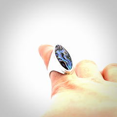 Paua shell and sterling silver ring