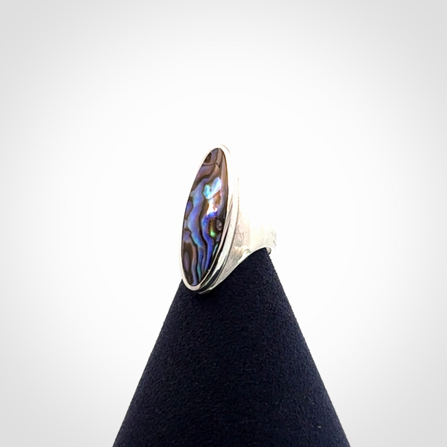 Paua shell and sterling silver ring