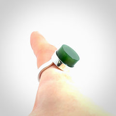 Beautiful New Zealand Jade and Sterling Silver Ring