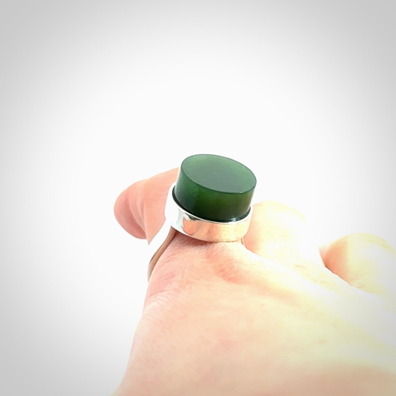 Beautiful New Zealand Jade and Sterling Silver Ring