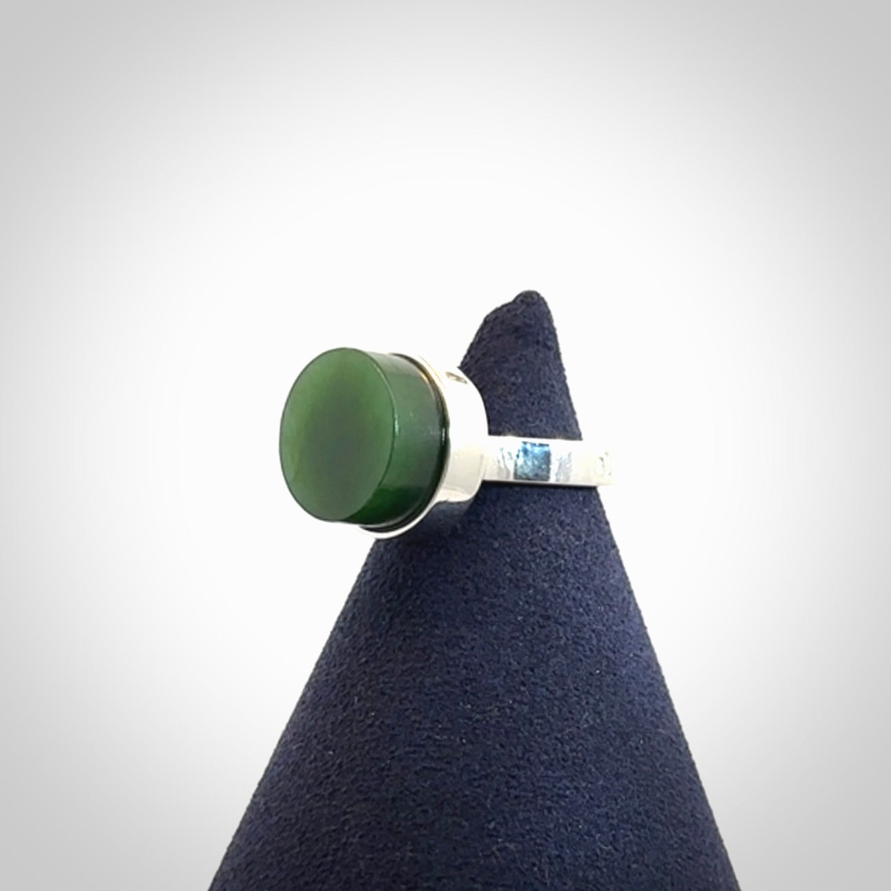 Beautiful New Zealand Jade and Sterling Silver Ring