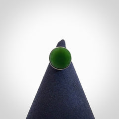 Beautiful New Zealand Jade and Sterling Silver Ring