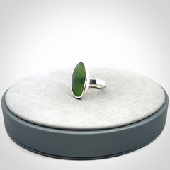 A Stylish New Zealand Jade and Sterling Silver Ring