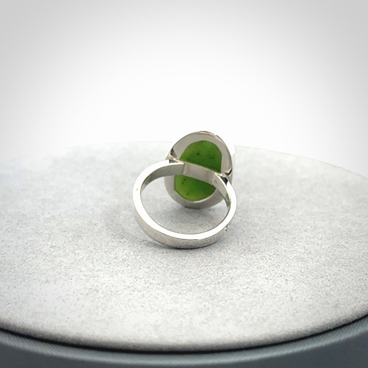 A Stylish New Zealand Jade and Sterling Silver Ring