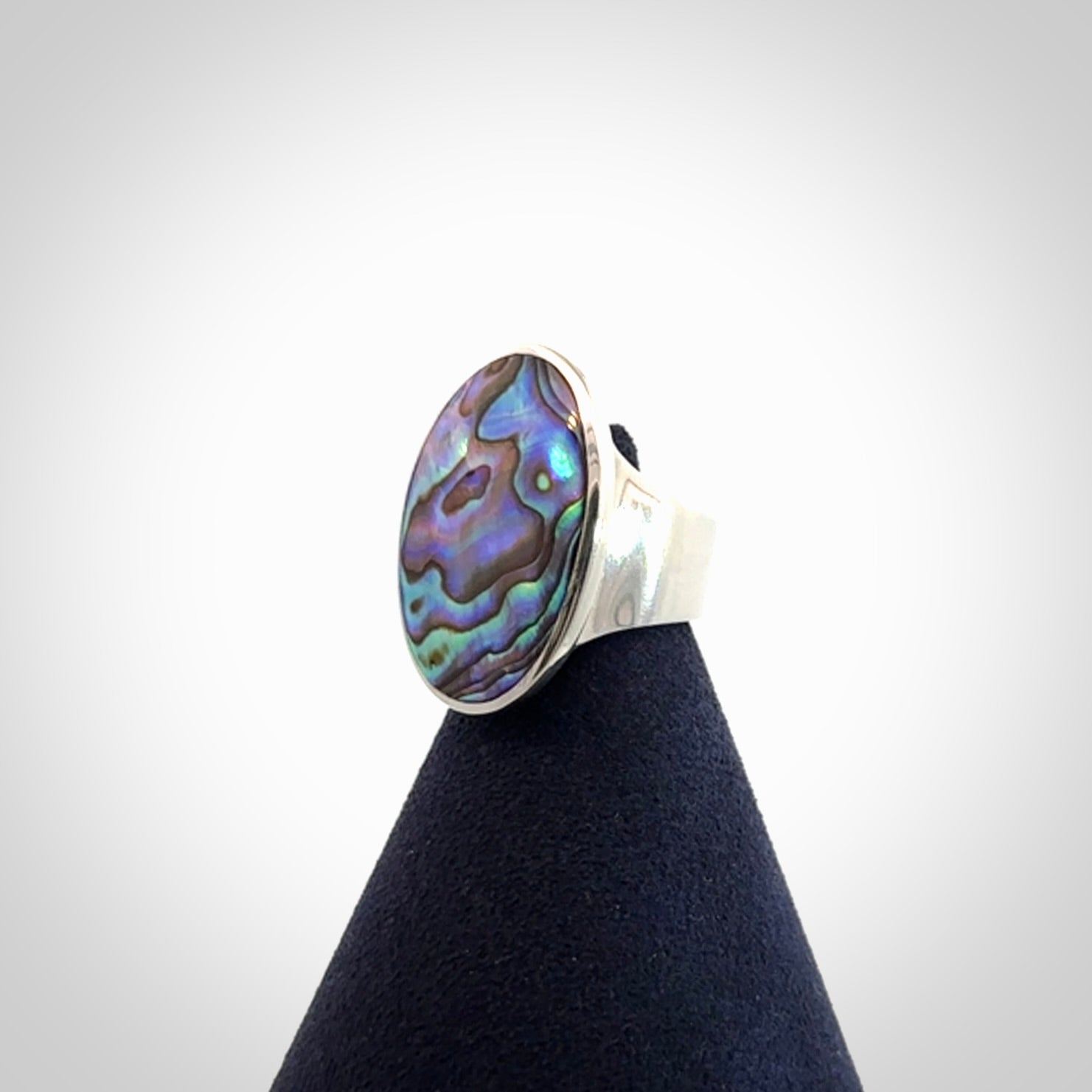 Paua shell and sterling silver ring