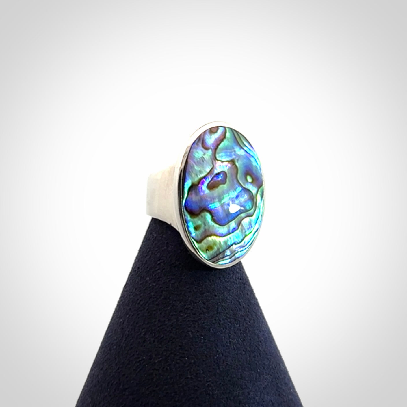 Paua shell and sterling silver ring