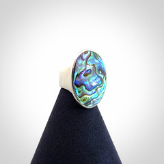 Paua shell and sterling silver ring