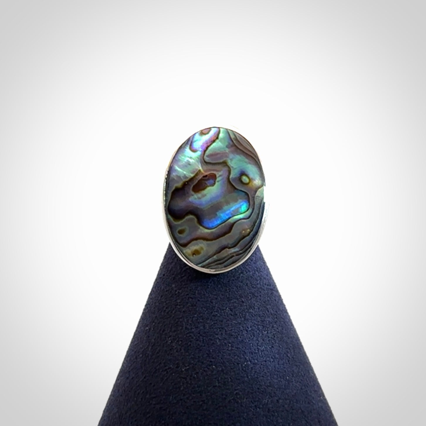 Paua shell and sterling silver ring