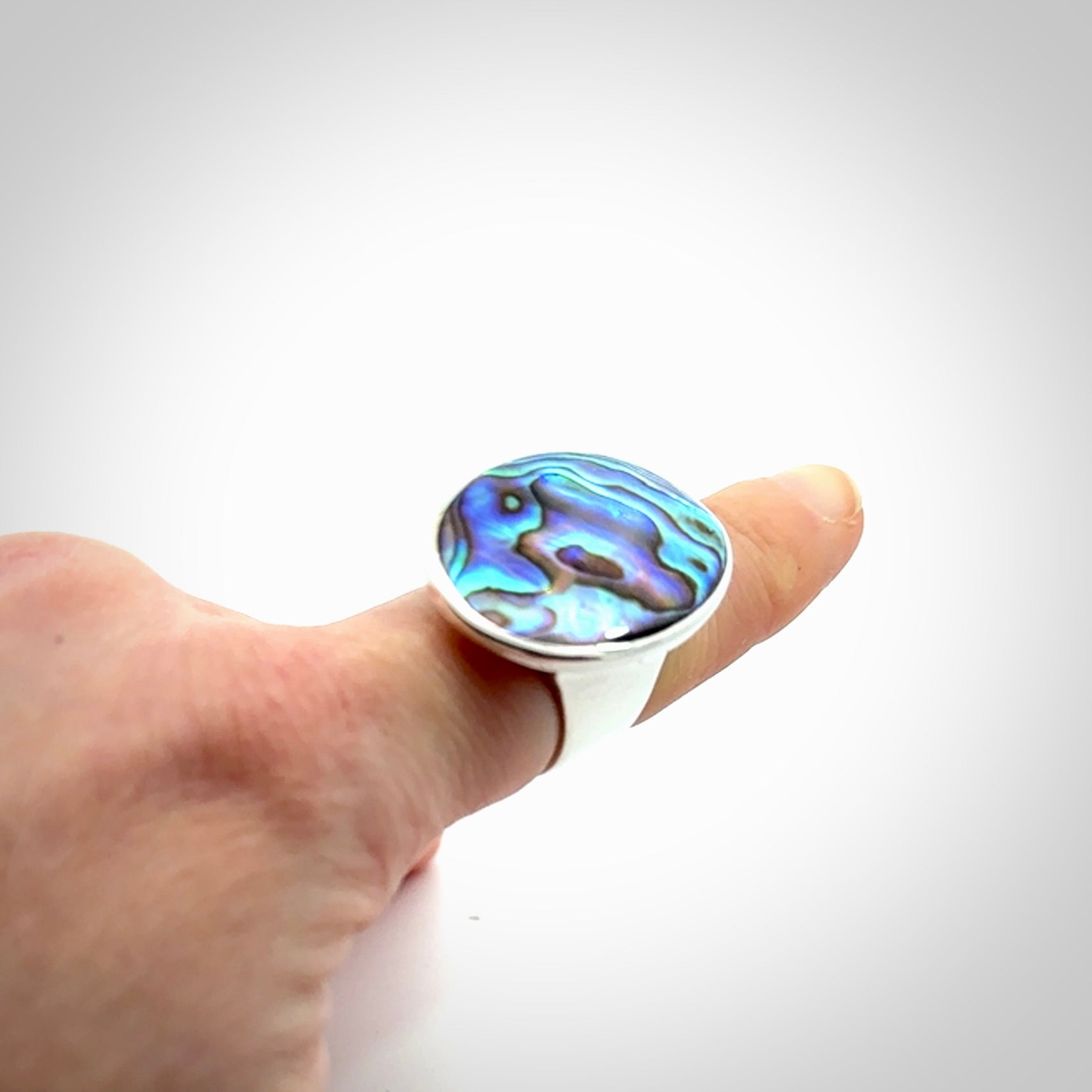 Paua shell and sterling silver ring