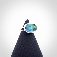 Gorgeous Paua shell and sterling silver ring
