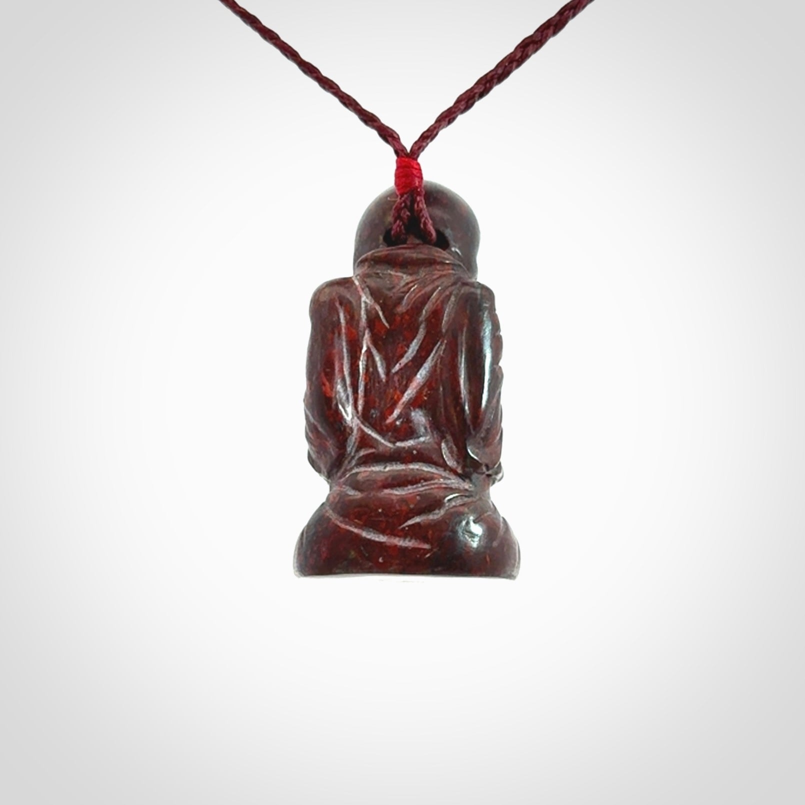 A Very Cool Skeleton Monk pendant, Carved in Jasper