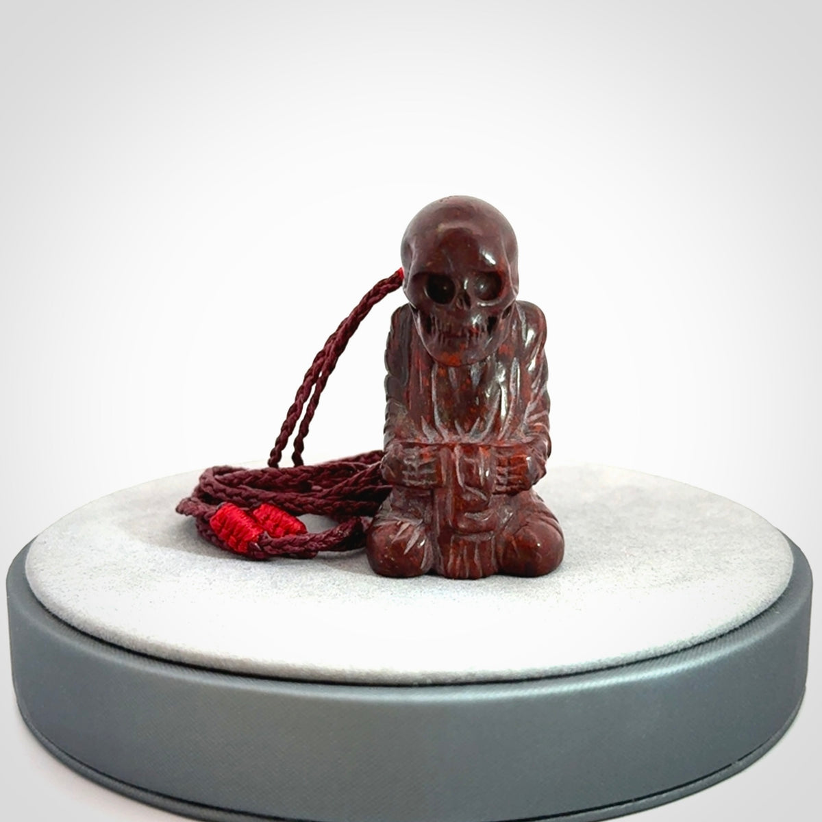 A Very Cool Skeleton Monk pendant, Carved in Jasper
