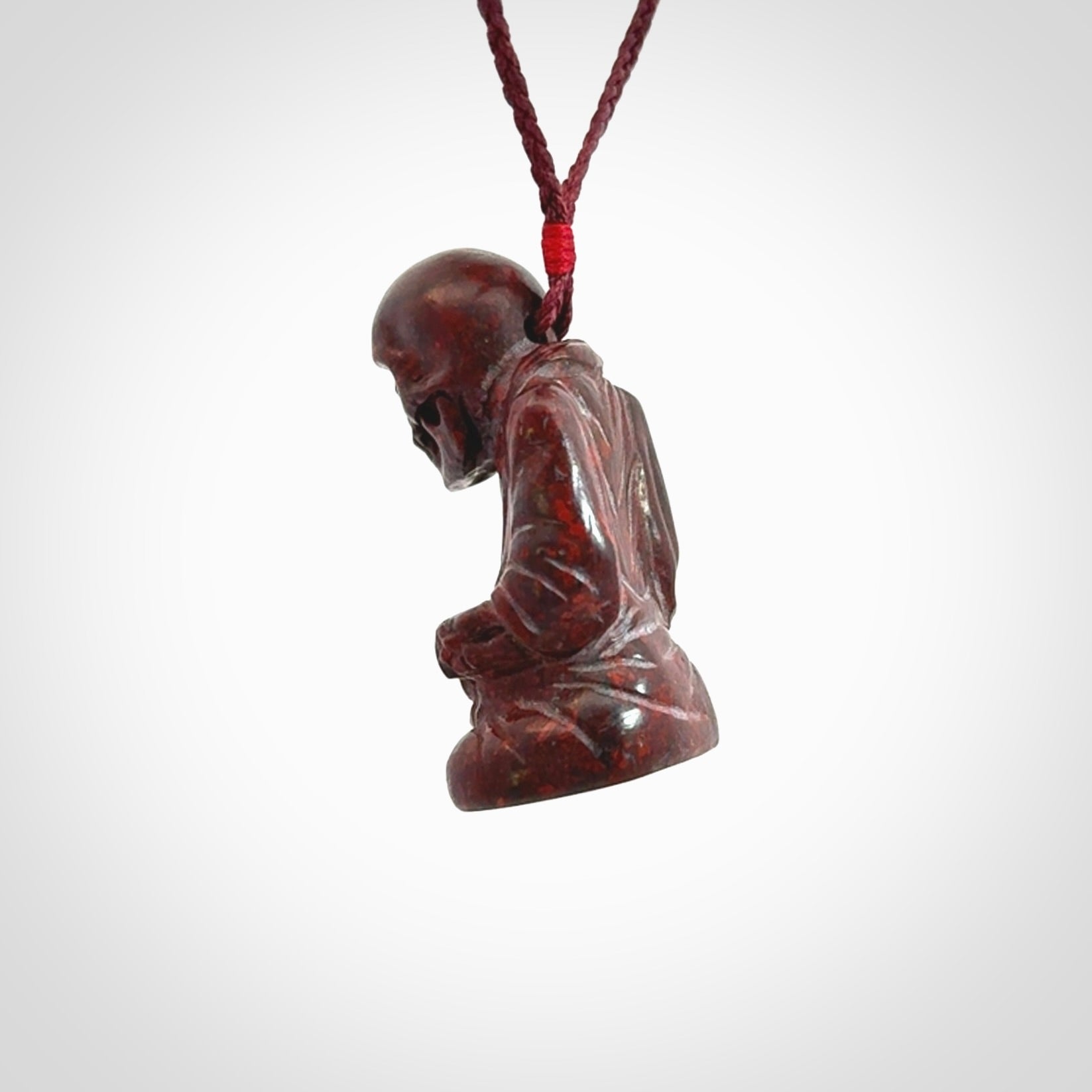 A Very Cool Skeleton Monk pendant, Carved in Jasper