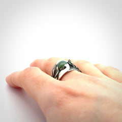 Hand crafted sterling silver ring with New Zealand Jade insert
