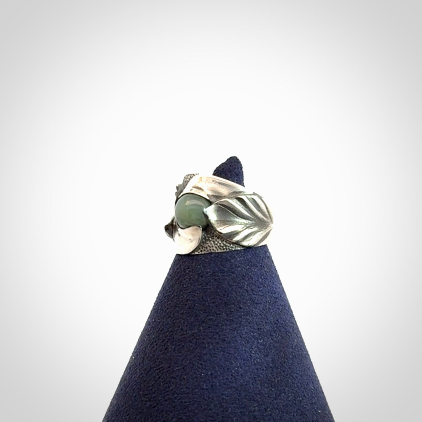 Hand crafted sterling silver ring with New Zealand Jade insert