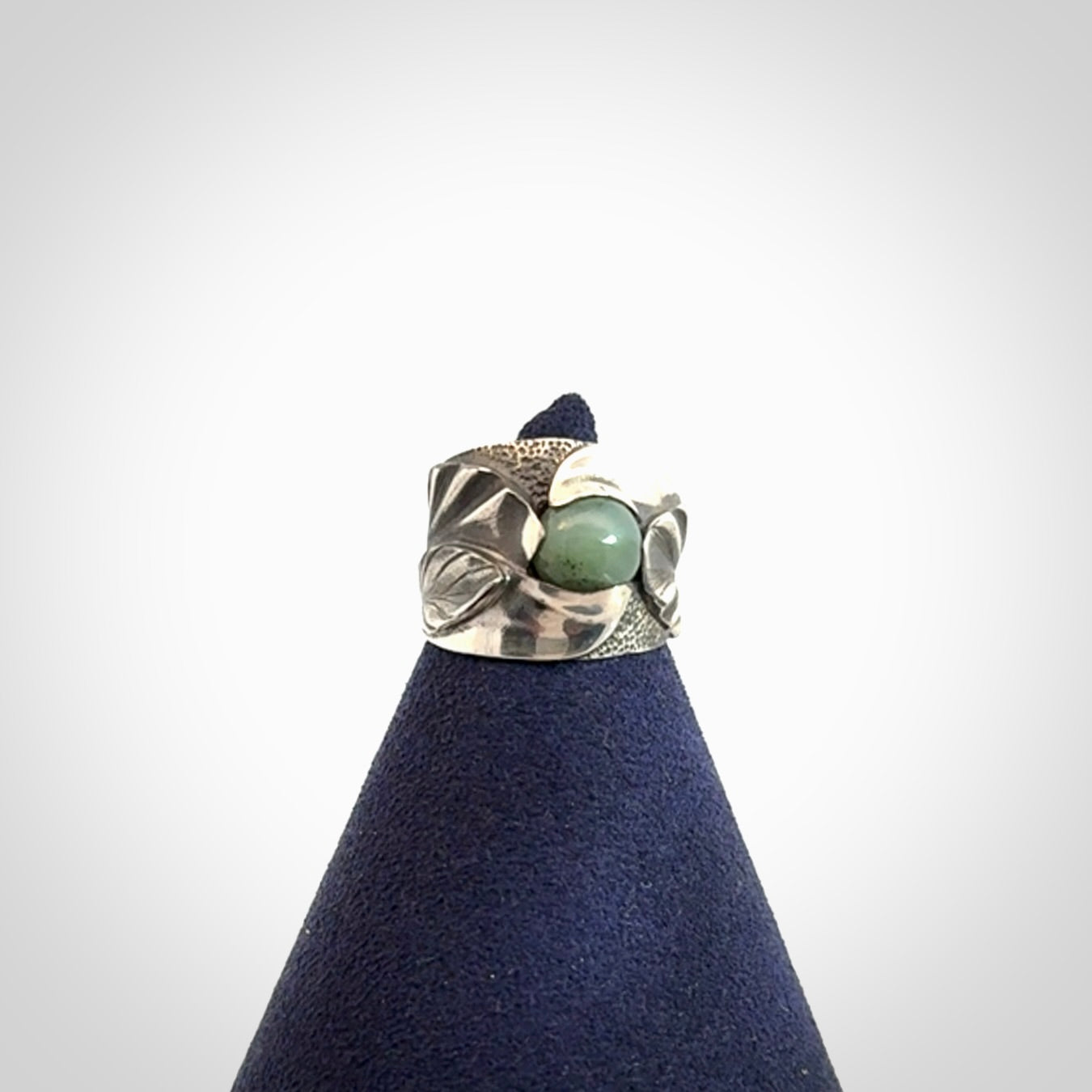 Hand crafted sterling silver ring with New Zealand Jade insert