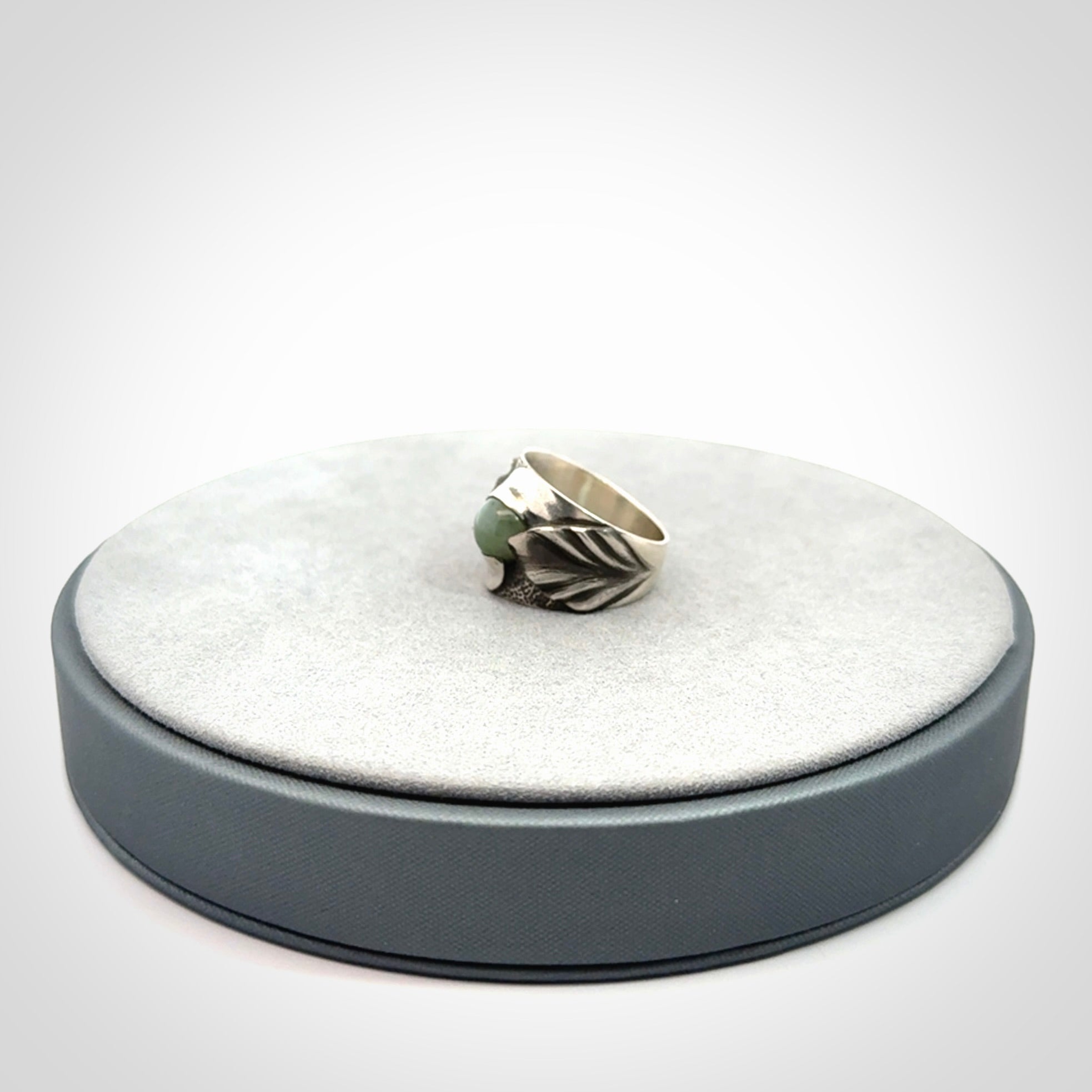 Hand crafted sterling silver ring with New Zealand Jade insert