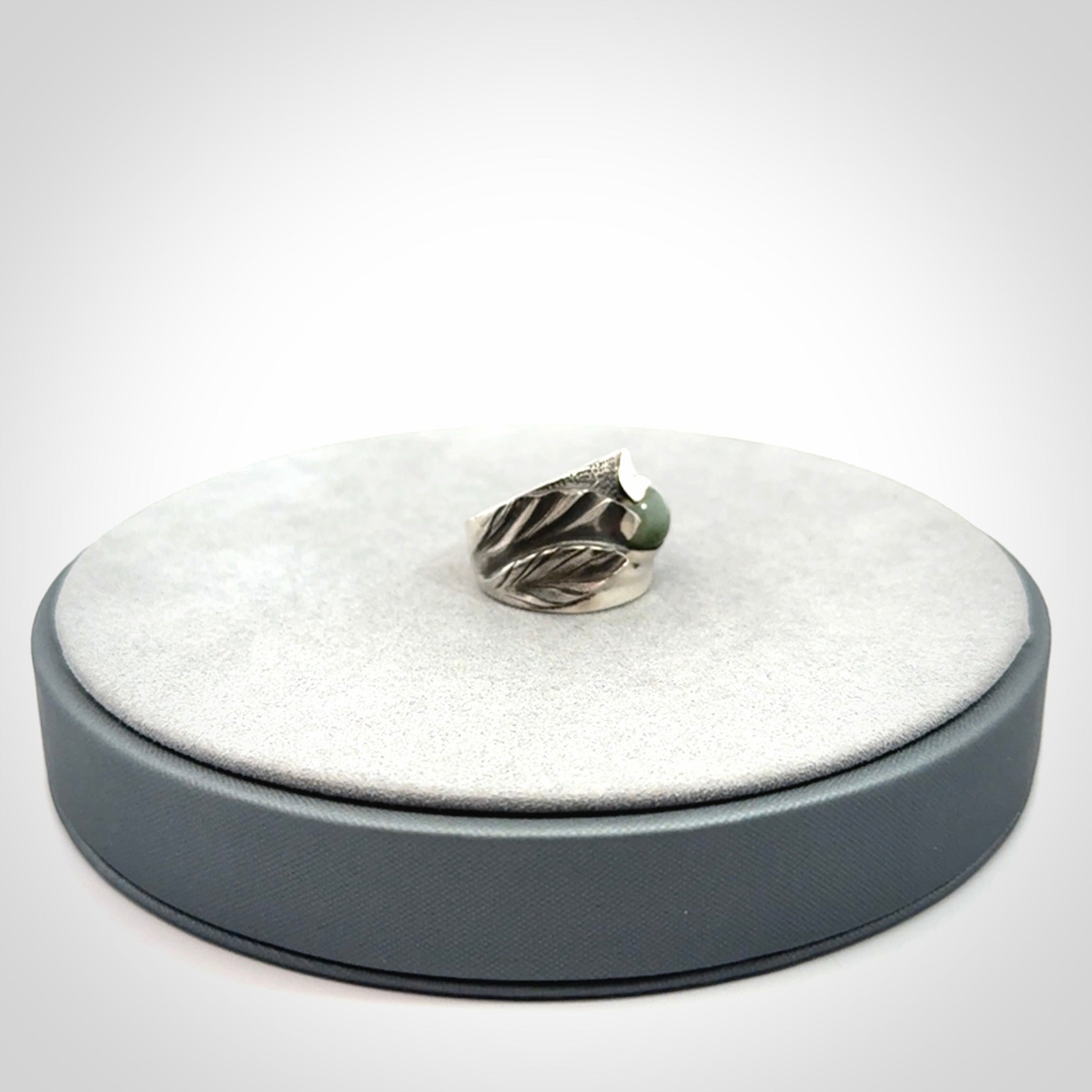 Hand crafted sterling silver ring with New Zealand Jade insert
