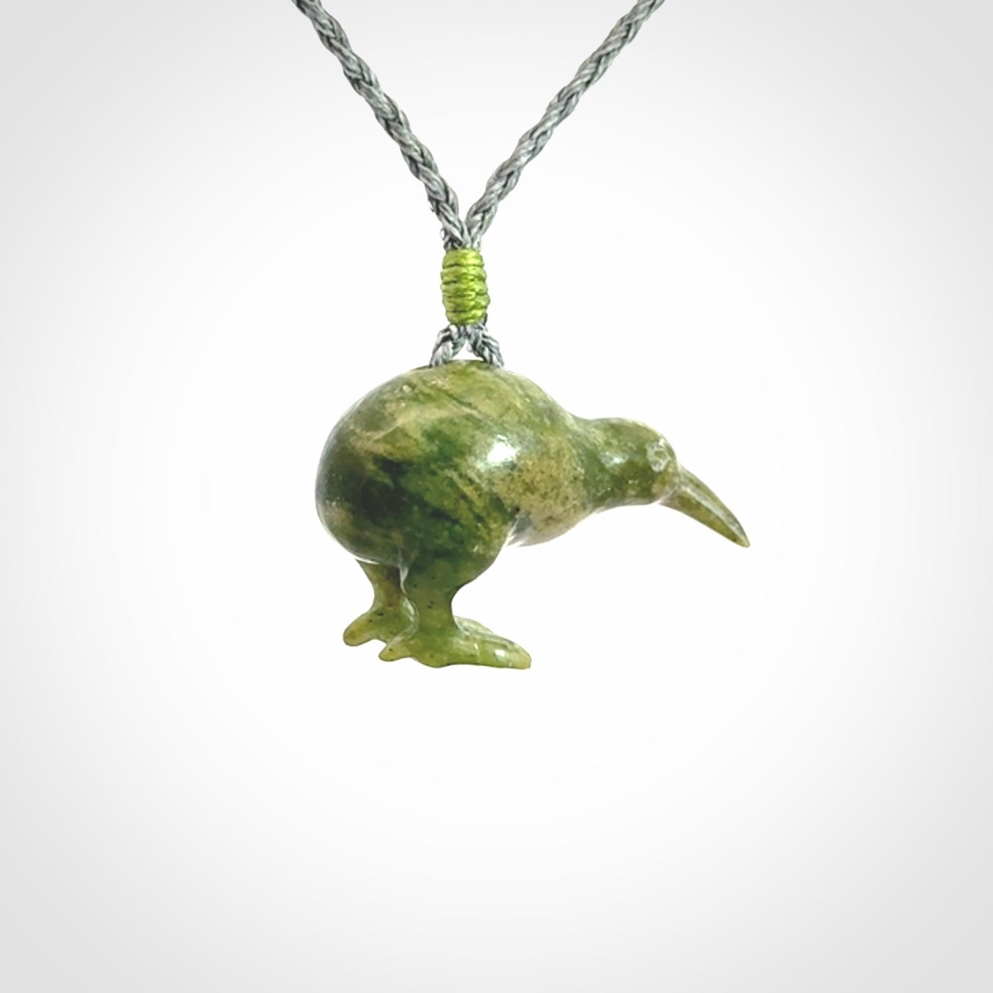 Hand Carved Jade Kiwi Pendants