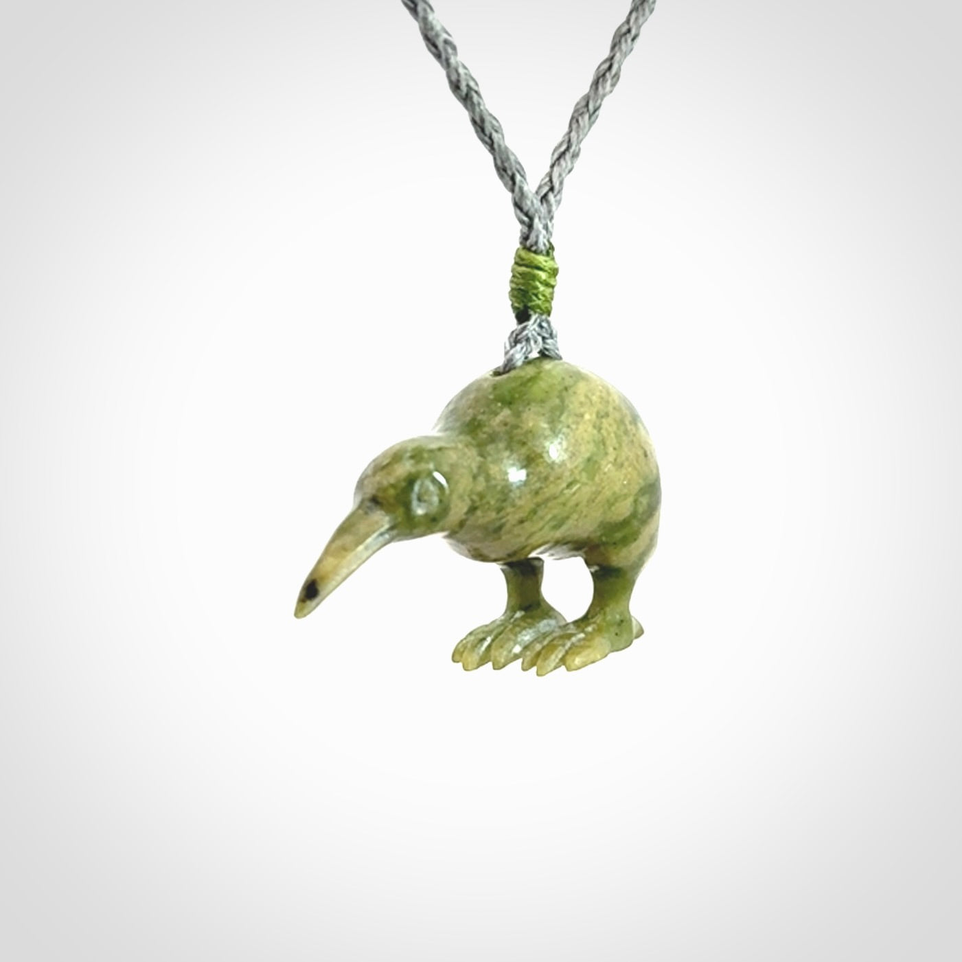 Hand Carved Jade Kiwi Pendants