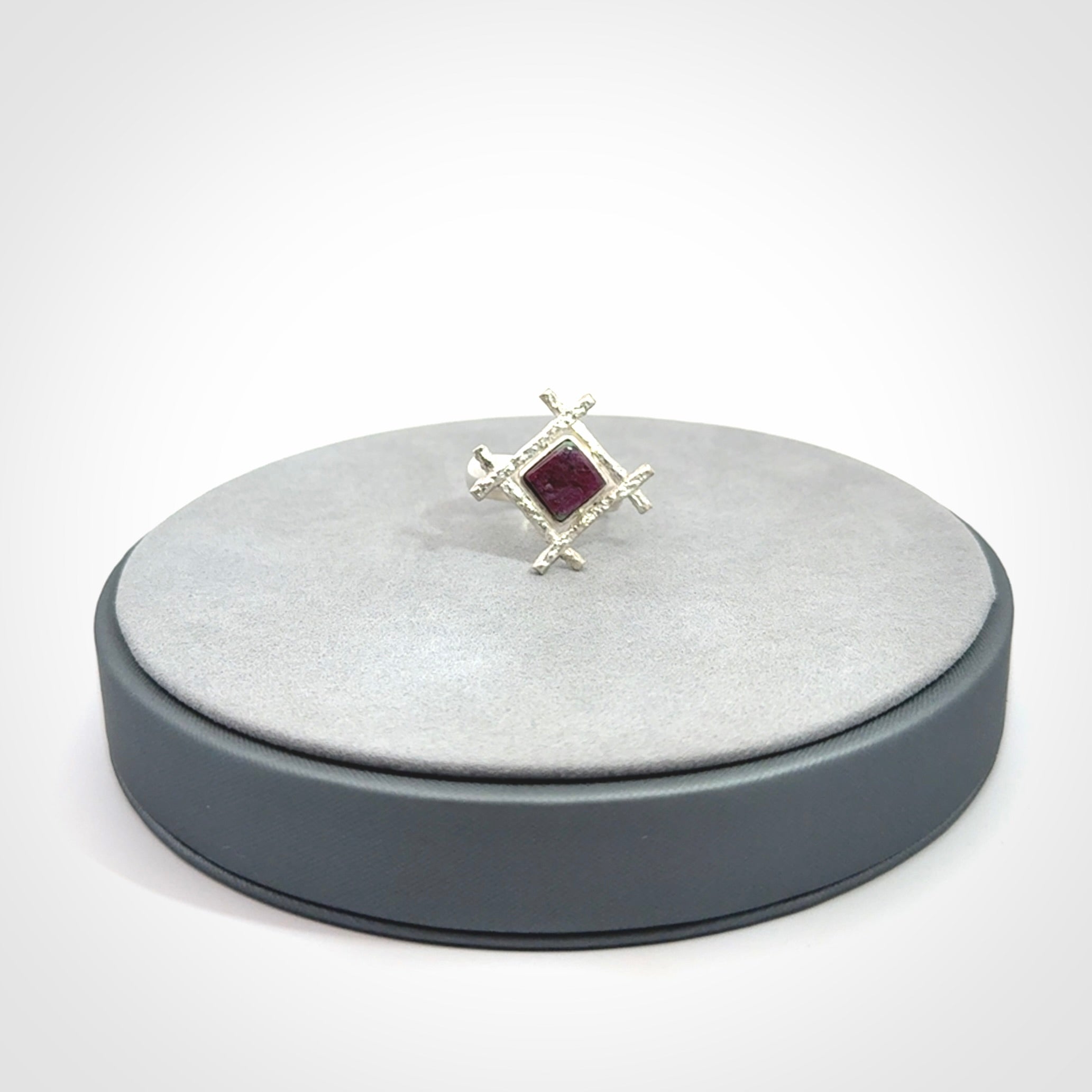 Ruby Stone and Sterling Silver Ring