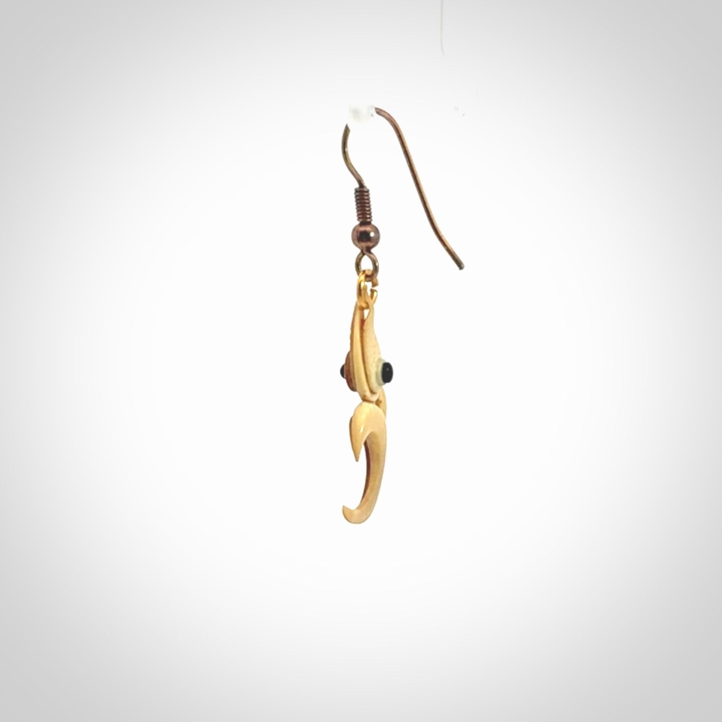 A beautiful woolly mammoth tusk earring.