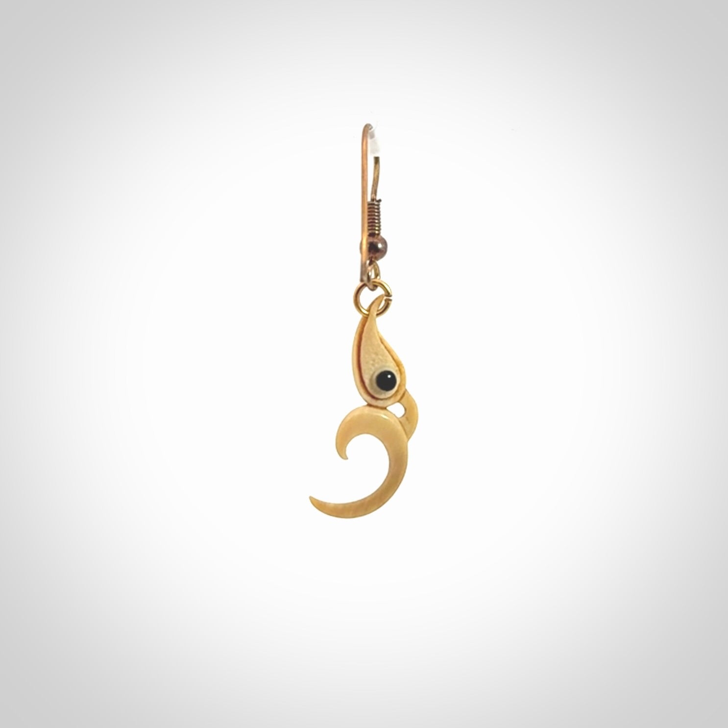 A beautiful woolly mammoth tusk earring.
