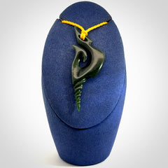 Hand carved New Zealand Jade hook pendant