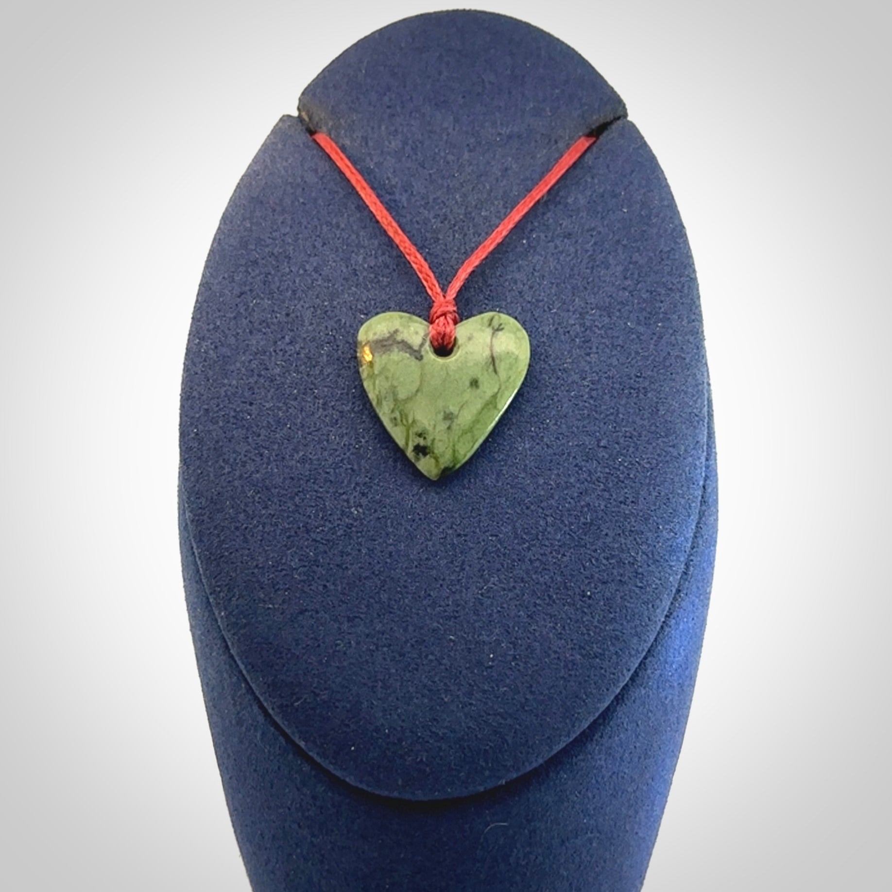 Hand carved small jade heart pendant