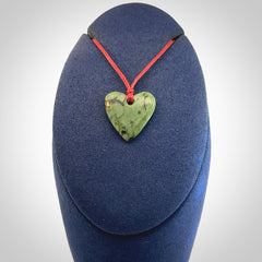 Hand carved small jade heart pendant