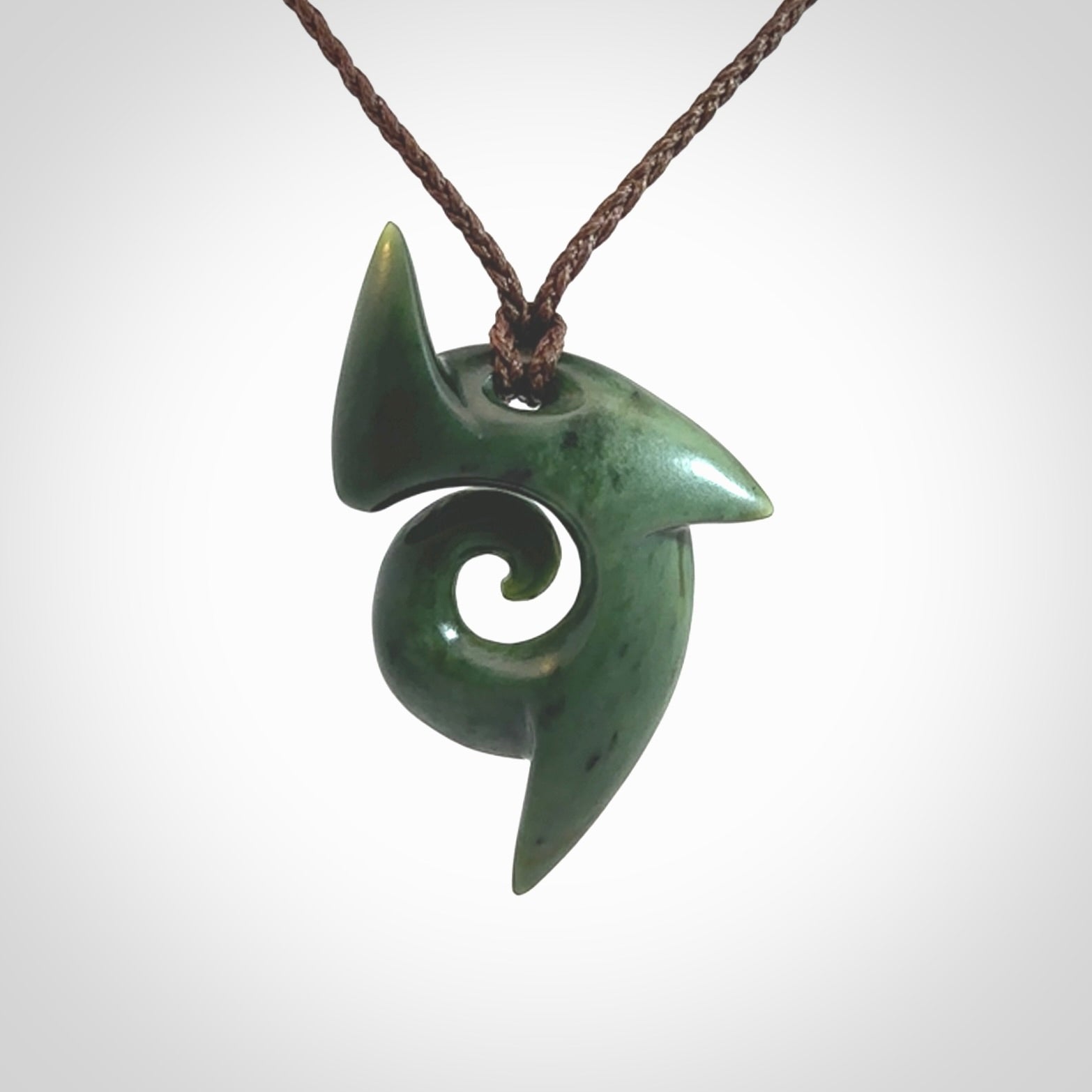 Hand carved New Zealand Jade koru pendant