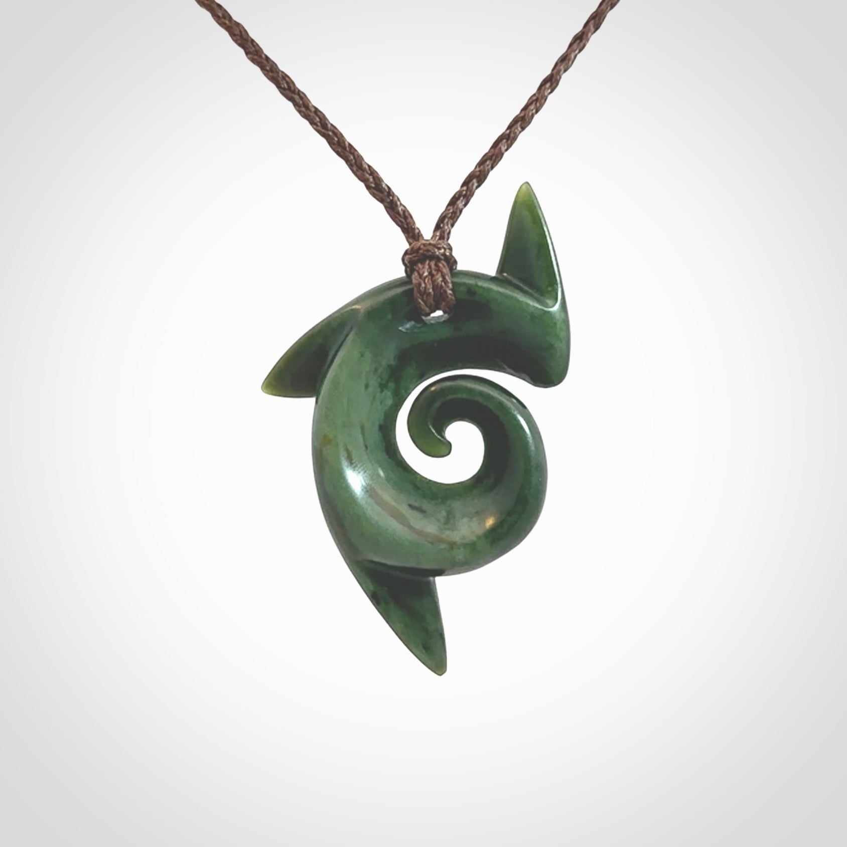 Hand carved New Zealand Jade koru pendant