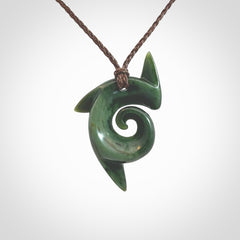 Hand carved New Zealand Jade koru pendant