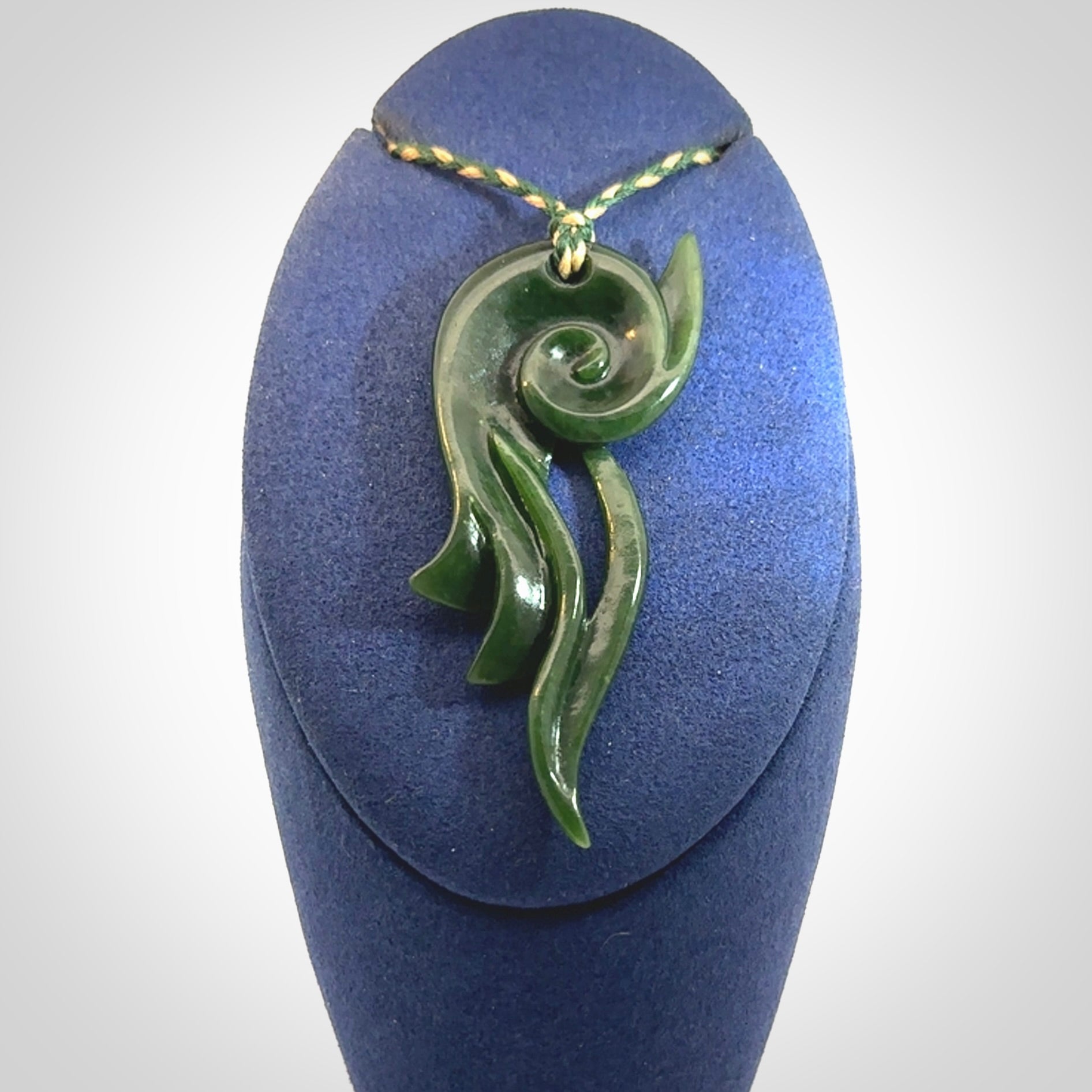 Hand carved New Zealand Jade koru pendant.