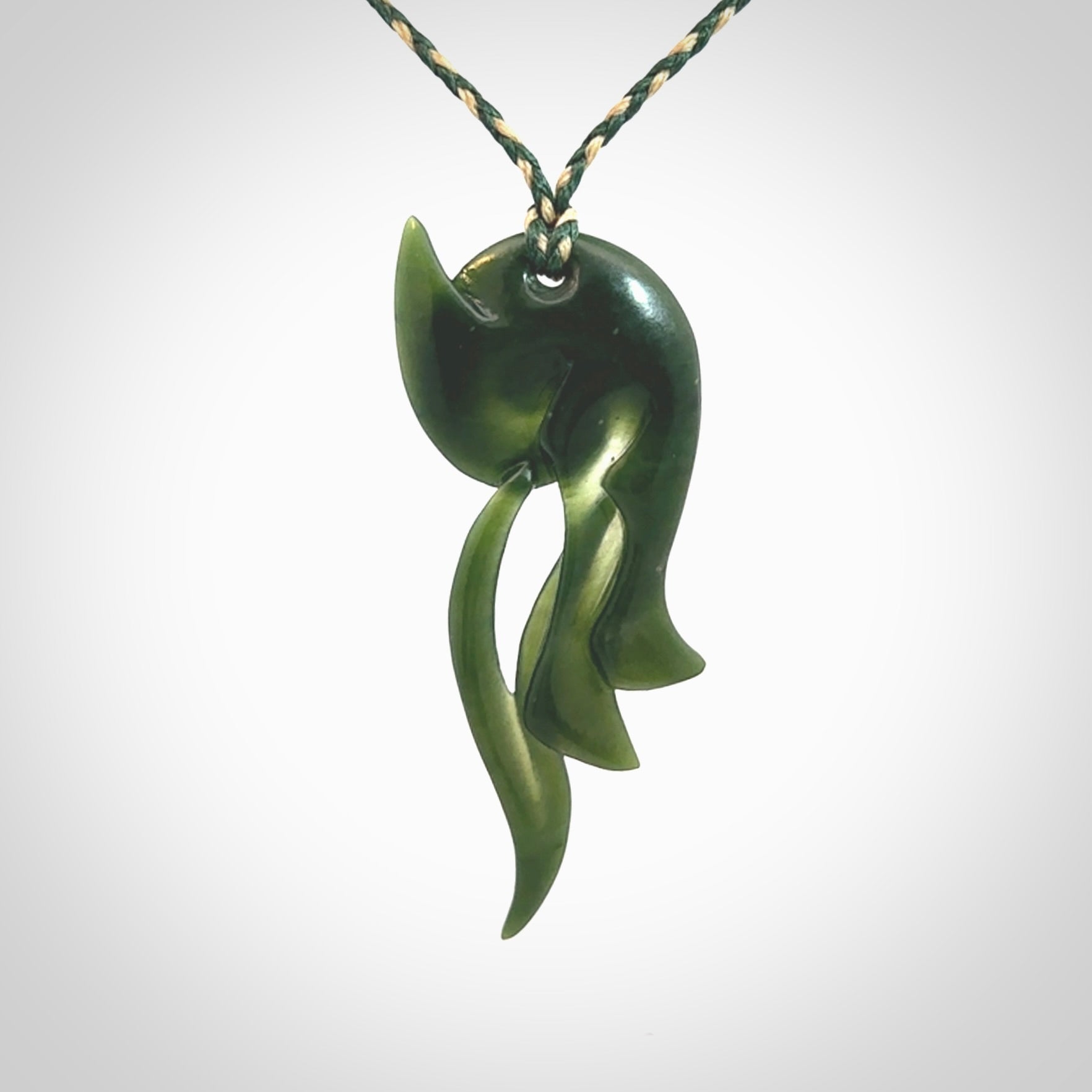 Hand carved New Zealand Jade koru pendant.